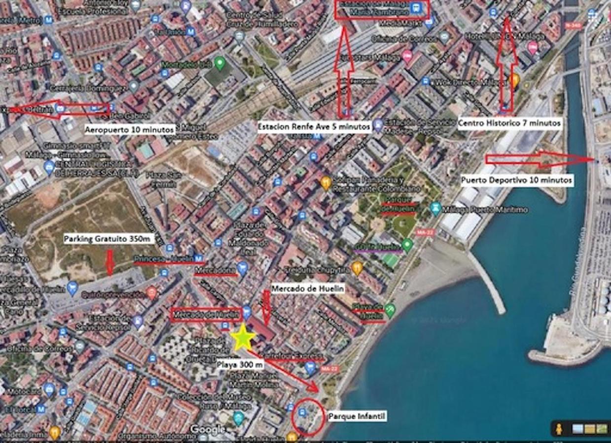 Lejlighed Holidays2malaga Princesa 3 Dormitorios, Vistas Al Mar Y Montana, Terraza Y A 200m A La Playa Málaga